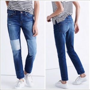 Madewell “The Slim Boyjean” Denim Patchwork 27